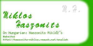 miklos haszonits business card